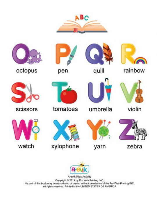 My First Alphabet Book – www.arevikkidsactivity.com